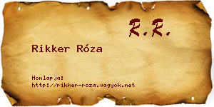 Rikker Róza névjegykártya